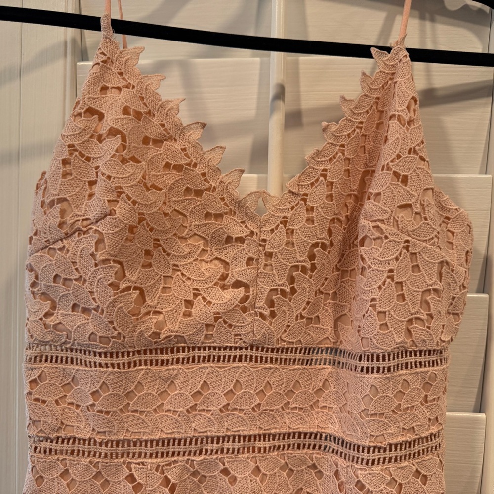 Pink Lace Sleeveless Dress